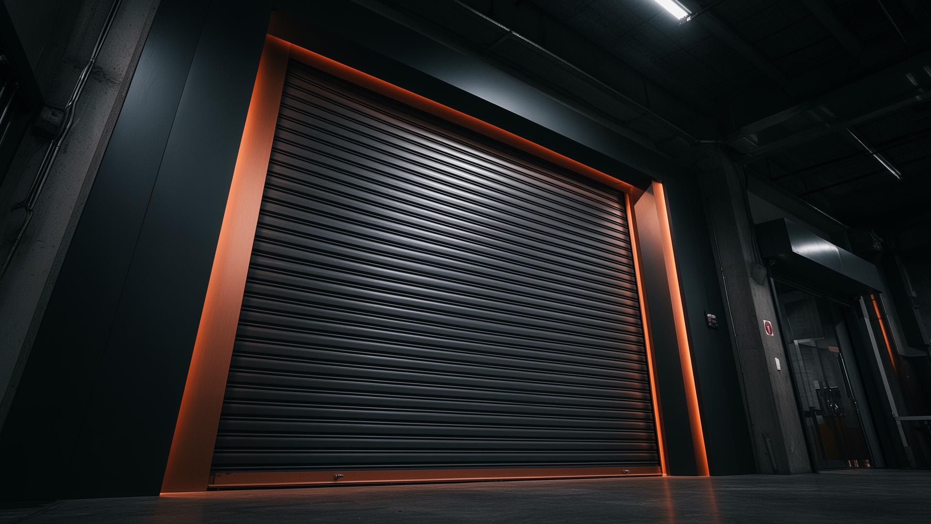 Porta de rolo automática instalada pela Eleva Metal em Criciúma